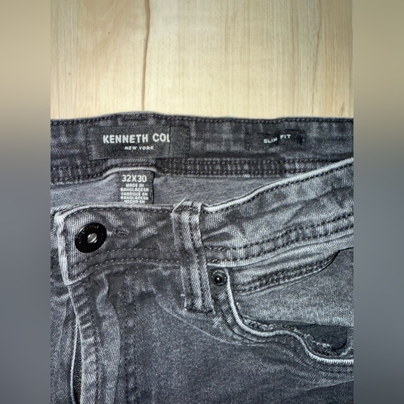 Kenneth Cole Charcoal/ black  Slim Fit Jeans men’s 32x30 - Picture 2 of 5